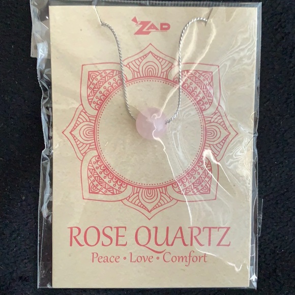 🔥🆕 Rose Quartz Stone Bead Silver Chain Necklace - Picture 2 of 3